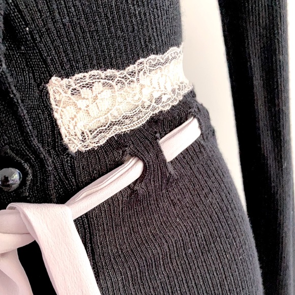 Y2k ALANNAH HILL 100% merino Cardigan with silk ties SIZE 6 - Picture 7 of 15